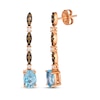 Thumbnail Image 1 of Le Vian Venetian Mosaic Oval-Cut Blue Topaz Drop Earrings 1/4 ct tw Diamonds 14K Strawberry Gold