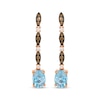 Thumbnail Image 2 of Le Vian Venetian Mosaic Oval-Cut Blue Topaz Drop Earrings 1/4 ct tw Diamonds 14K Strawberry Gold