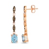 Thumbnail Image 3 of Le Vian Venetian Mosaic Oval-Cut Blue Topaz Drop Earrings 1/4 ct tw Diamonds 14K Strawberry Gold