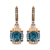 Thumbnail Image 1 of Le Vian Venetian Color on Color Cushion-Cut Blue Topaz & Aquamarine Earrings 3/8 ct tw Diamonds 14K Strawberry Gold