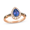 Thumbnail Image 1 of Le Vian Venetian Mosaic Pear-Shaped Tanzanite Ring 1/3 ct tw Diamonds 14K Strawberry Gold