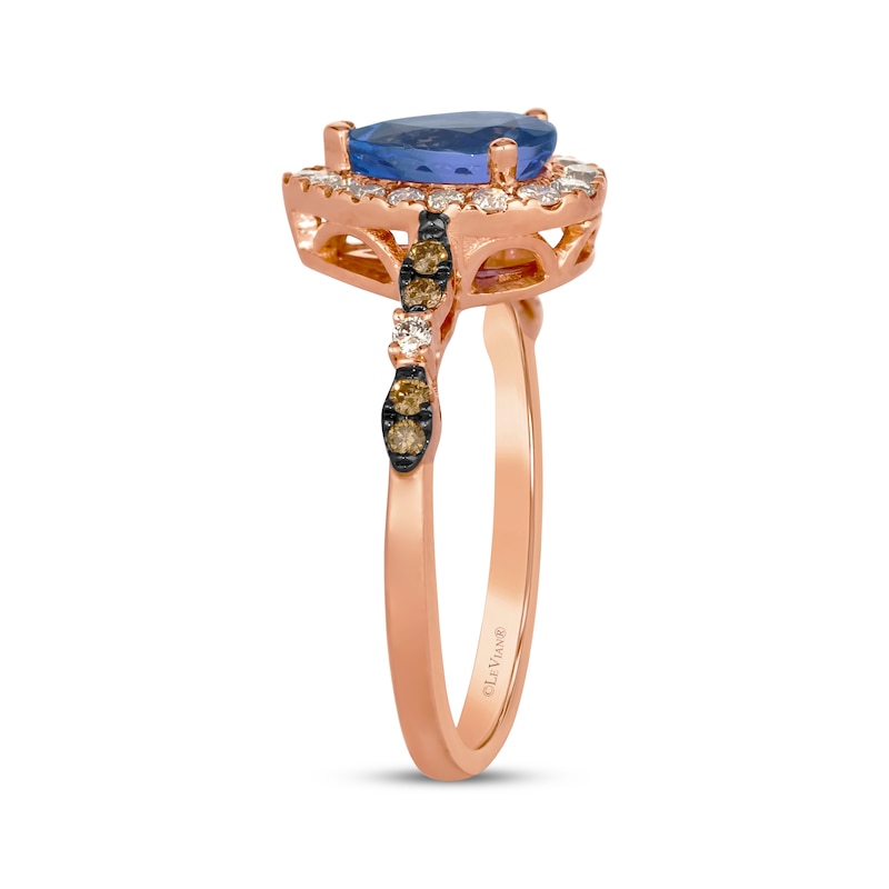 Main Image 2 of Le Vian Venetian Mosaic Pear-Shaped Tanzanite Ring 1/3 ct tw Diamonds 14K Strawberry Gold