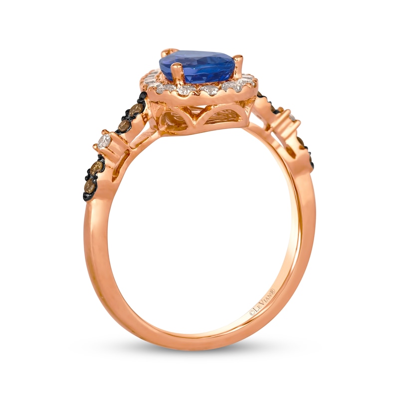 Main Image 3 of Le Vian Venetian Mosaic Pear-Shaped Tanzanite Ring 1/3 ct tw Diamonds 14K Strawberry Gold