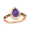 Thumbnail Image 1 of Le Vian Venetian Mosaic Pear-Shaped Amethyst Ring 1/3 ct tw Diamonds 14K Strawberry Gold