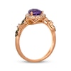 Thumbnail Image 3 of Le Vian Venetian Mosaic Pear-Shaped Amethyst Ring 1/3 ct tw Diamonds 14K Strawberry Gold