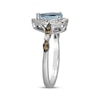 Thumbnail Image 2 of Le Vian Venetian Mosaic Pear-Shaped Aquamarine Ring 1/3 ct tw Diamonds 14K Vanilla Gold