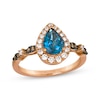 Thumbnail Image 1 of Le Vian Venetian Mosaic Pear-Shaped Blue Topaz Ring 1/3 ct tw Diamonds 14K Strawberry Gold