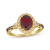 Thumbnail Image 1 of Le Vian Oval-Cut Garnet Ring 1/4 ct tw Diamonds 14K Honey Gold