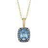 Thumbnail Image 1 of Le Vian Venetian Color on Color Blue Topaz & Blue Sapphire Necklace 1/15 ct tw Diamonds 14K Honey Gold 19&quot;