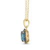 Thumbnail Image 2 of Le Vian Venetian Color on Color Blue Topaz & Blue Sapphire Necklace 1/15 ct tw Diamonds 14K Honey Gold 19&quot;