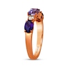 Thumbnail Image 2 of Le Vian Oval & Emerald-Cut Amethyst Royalty Ring 1/6 ct tw Diamonds 14K Strawberry Gold