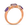 Thumbnail Image 3 of Le Vian Oval & Emerald-Cut Amethyst Royalty Ring 1/6 ct tw Diamonds 14K Strawberry Gold