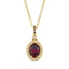 Thumbnail Image 1 of Le Vian Oval-Cut Garnet Necklace 1/5 ct tw Diamonds 14K Honey Gold 19&quot;