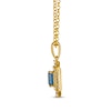 Thumbnail Image 2 of Le Vian Emerald-Cut Blue Topaz Royalty Necklace 1/3 ct tw Diamonds 14K Honey Gold 19&quot;