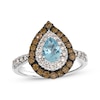 Thumbnail Image 1 of Le Vian Pear-Shaped Aquamarine Ring 7/8 ct tw Diamonds 14K Vanilla Gold