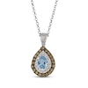 Thumbnail Image 1 of Le Vian Pear-Shaped Aquamarine Necklace 3/4 ct tw Diamonds 14K Vanilla Gold 19&quot;