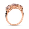 Thumbnail Image 2 of Le Vian Oval-Cut Morganite Three-Stone Ring 1/4 ct tw Diamonds 14K Strawberry Gold