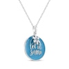 Thumbnail Image 2 of Swiss Blue Topaz &quot;Let It Snow&quot; Blue Enamel Disc Snowflake Necklace Sterling Silver 18&quot;