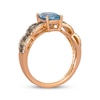 Thumbnail Image 3 of Le Vian Chocolate Waterfall Cushion-Cut Aquamarine Ring 5/8 ct tw Diamonds 14K Strawberry Gold