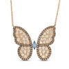 Thumbnail Image 1 of Le Vian Marquise-Cut Blue Topaz Necklace 2-1/5 ct tw Diamonds 14K Strawberry Gold 19&quot;