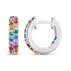 Thumbnail Image 3 of Multi-Color Lab-Created Gemstone Inside-Out Hoop Earrings Sterling Silver