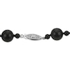 Thumbnail Image 2 of Black Onyx Beaded Bracelet Sterling Silver 7.5&quot;