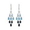 Thumbnail Image 2 of Oval-Cut Sky, Swiss and London Blue Topaz, White Lab-Created Sapphire Chandelier Earrings Sterling Silver