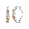 Thumbnail Image 1 of Multi-Shape Citrine & White Lab-Created Sapphire Swirl Hoop Earrings Sterling Silver