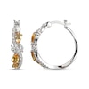 Thumbnail Image 3 of Multi-Shape Citrine & White Lab-Created Sapphire Swirl Hoop Earrings Sterling Silver