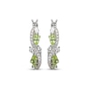 Thumbnail Image 2 of Multi-Shape Peridot & White Lab-Created Sapphire Swirl Hoop Earrings Sterling Silver