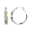 Thumbnail Image 3 of Multi-Shape Peridot & White Lab-Created Sapphire Swirl Hoop Earrings Sterling Silver