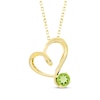 Thumbnail Image 1 of Peridot Swirling Heart Necklace 10K Yellow Gold 18&quot;