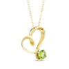 Thumbnail Image 2 of Peridot Swirling Heart Necklace 10K Yellow Gold 18&quot;