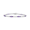 Thumbnail Image 1 of Oval & Round-Cut Amethyst & White Topaz Link Bracelet Sterling Silver 7.25&quot;