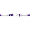 Thumbnail Image 2 of Oval & Round-Cut Amethyst & White Topaz Link Bracelet Sterling Silver 7.25&quot;