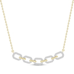 Linked Always Diamond Smile Necklace 1/2 ct tw 10K Yellow Gold 18&quot;