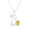 Thumbnail Image 1 of Oval-Cut Citrine & White Lab-Created Sapphire Bunny Necklace Sterling Silver 18&quot;