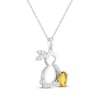 Thumbnail Image 2 of Oval-Cut Citrine & White Lab-Created Sapphire Bunny Necklace Sterling Silver 18&quot;