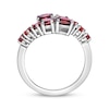 Thumbnail Image 3 of Garnet Graduated Bypass Ring Sterling Silver