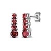 Thumbnail Image 1 of Garnet Graduated Drop Earrings Sterling Silver