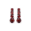 Thumbnail Image 2 of Garnet Graduated Drop Earrings Sterling Silver