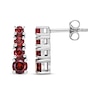 Thumbnail Image 3 of Garnet Graduated Drop Earrings Sterling Silver