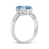 Thumbnail Image 2 of Heart-Shaped Swiss Blue Topaz & White Lab-Created Sapphire Ring Sterling Silver