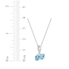 Thumbnail Image 4 of Heart-Shaped Swiss Blue Topaz & White Lab-Created Sapphire Necklace Sterling Silver 18&quot;