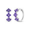 Thumbnail Image 1 of Amethyst Flower Hoop Earrings Sterling Silver