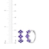 Thumbnail Image 4 of Amethyst Flower Hoop Earrings Sterling Silver