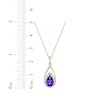 Thumbnail Image 4 of Pear-Shaped Amethyst & Diamond Teardrop Necklace 1/6 ct tw 10K Yellow Gold 18&quot;