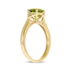 Thumbnail Image 2 of Peridot & Diamond Chevron Sides Ring 1/8 ct tw 10K Yellow Gold