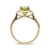 Thumbnail Image 3 of Peridot & Diamond Chevron Sides Ring 1/8 ct tw 10K Yellow Gold