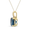 Thumbnail Image 2 of London Blue Topaz & Diamond Accent Necklace 10K Yellow Gold 18&quot;